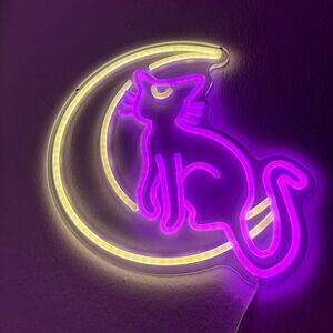Purple Neon Cat Light